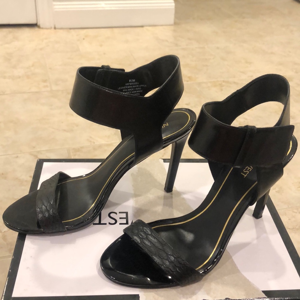 Nine West black high heel sandal